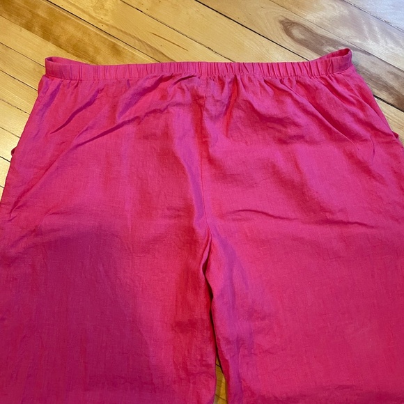 FLAX Wide Leg Linen Full Length Picnic Pant Elastic Drawstring Waist 31" Inseam - Picture 6 of 13